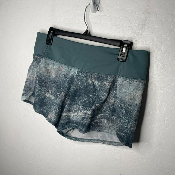 Lululemon Azurite Mint Tint Multi Mystic Green Run Times II Shorts 4" Inseam - Picture 3 of 9